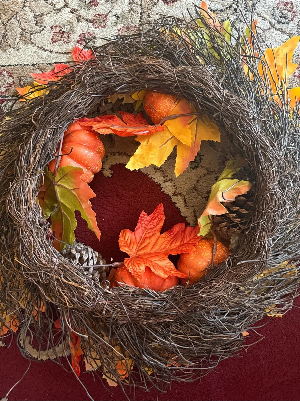 Autumn Sunflower & Pumpkin Wreath - Yellow & Orange